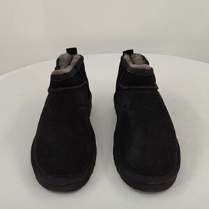 Quince Womens Australian Shearling Mini Boot Black Shoes 6